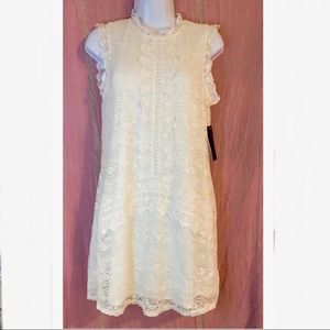NWT Ivory Lace Midi Sleeveless Cocktail / Wedding Reception/Summer Dress- Medium